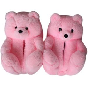 Super cute pink teddy slippers